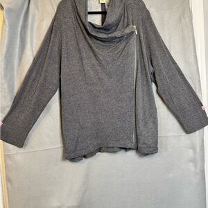 Balance Collection Gray Cardigan with Cowl Neck